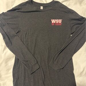 Bella Canvas Dark Gray WSU Long Sleeve Tee